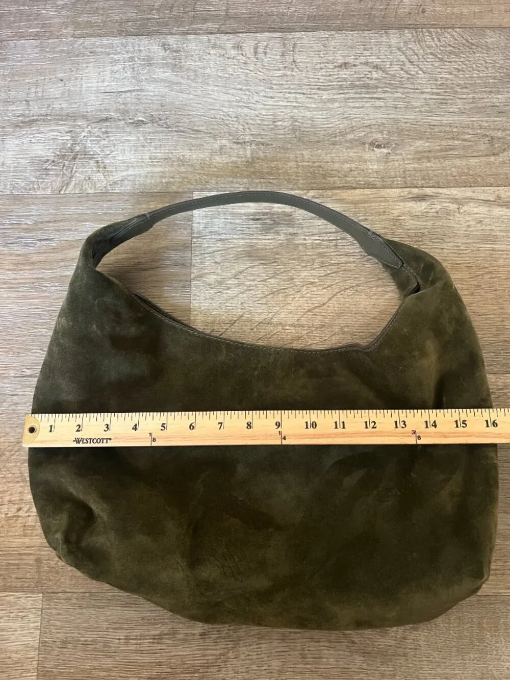 Madewell Mylie Suede Shoulder Hobo Bag in Olive Green